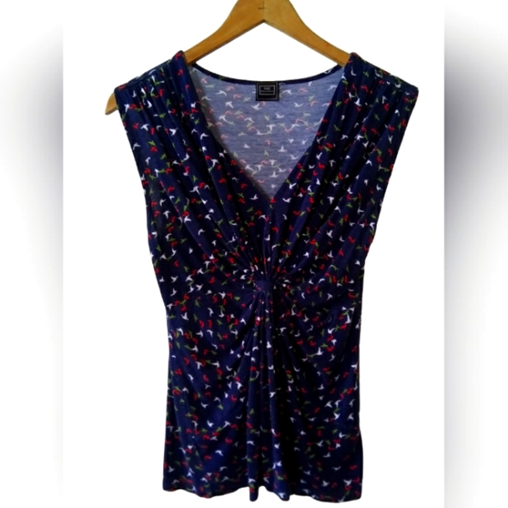 Thanx Collection Sleeveless Bird Print Blouse Size M